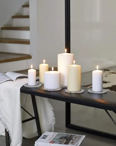 Miniatura 6 de BOLSIUS Juego de 20 velas de pilar blancas, sin perfume, de 2 x 4 pulgadas, sin goteo, sin humo, perfectas para velas de boda, fiestas y ocasiones