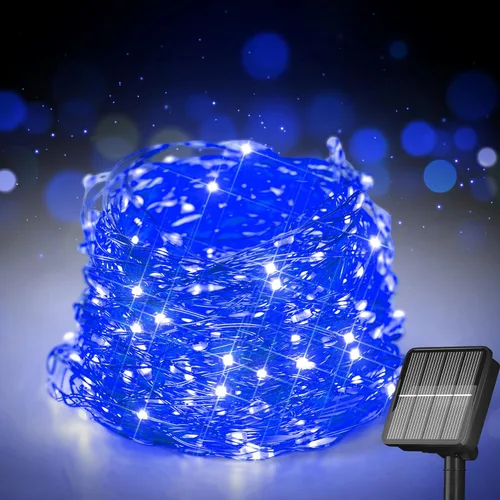 Miniatura 13 de Selarlyt Guirnalda de 200 luces LED solares de 72 pies para exteriores, luces de hadas solares para exteriores, impermeables, con 8 modos, luz