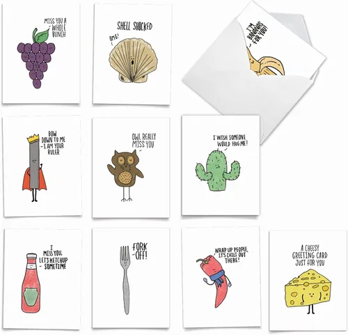 Miniatura 8 de The Best Card Company - 10 Divertidas Tarjetas de Notas de Humor en Blanco Surtidas para Todas las Ocasiones Juego en Caja de 4 x 5.12 Pulgadas