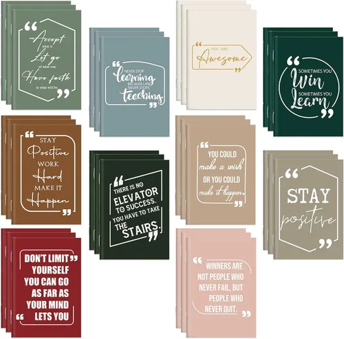 Miniatura 9 de Fulmoon - 30 cuadernos pequeños inspiradores a granel, cuadernos de bolsillo motivacionales para mujeres, regalos de afirmación de profesores, a