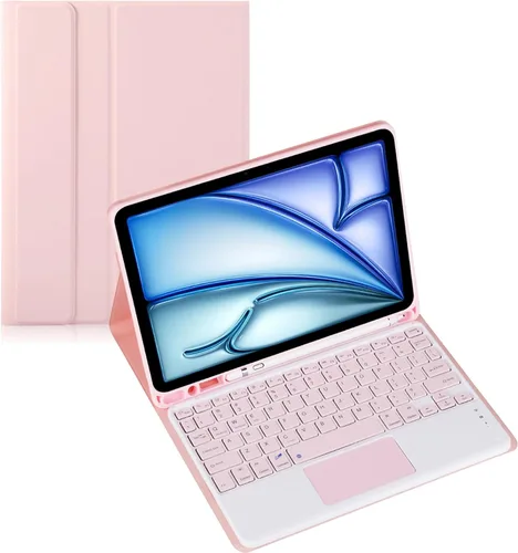 Miniatura 25 de Funda de teclado para tableta Samsung Galaxy Tab A8 X200/X205 de 10.5 pulgadas, cubierta protectora de teclado con soporte multiángulo, borde de Azul
