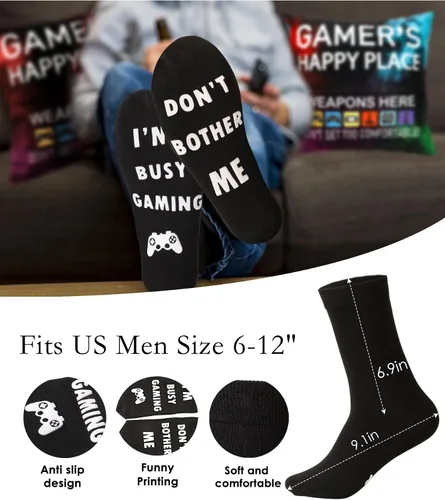 Miniatura 3 de Regalos de jugador OCCdesign para adolescentes y hombres, decoración para habitación de juegos, juego de funda de almohada para jugador y calcetines