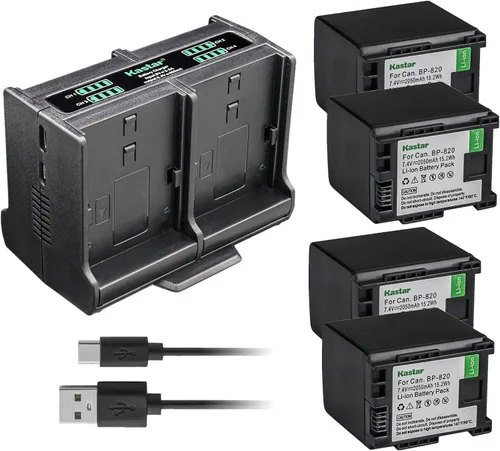 Miniatura 8 de Kastar Cargador de batería cuádruple compatible con cámaras Canon VIXIA GX10, XF400, XF405, XA10, XA11, XA15, XA20, XA25, XA30, XA35, XA40, XA45