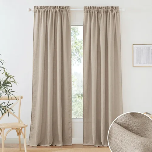 Miniatura 21 de RYB HOME Cortinas extralargas de 108 pulgadas de largo, transpirables con bolsillo para barra, cortinas traslúcidas blancas para sala de estar
