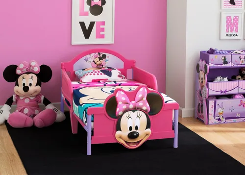 Miniatura 2 de Delta Children - Cama infantil de niños pequeños con cabecero 3D, modelo Minnie Mouse de Disney