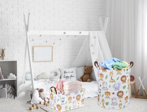 Miniatura 2 de Cesta de Ropa Sucia para Niños, Canasta de Ropa de Bebé Cestas de Almacenamiento de Animales para Decoración de Habitación de Niños, Cesta de Bonito