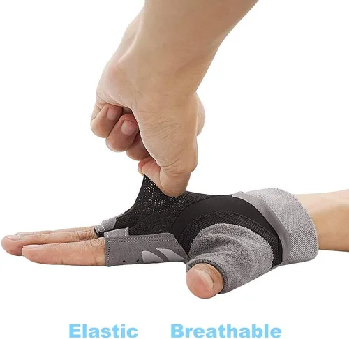 Miniatura 3 de Luwint Guantes de yoga sin dedos para mujer, antideslizantes, acolchados, para pilates, fitness, entrenamiento, entrenamiento, ejercicio, accesorios