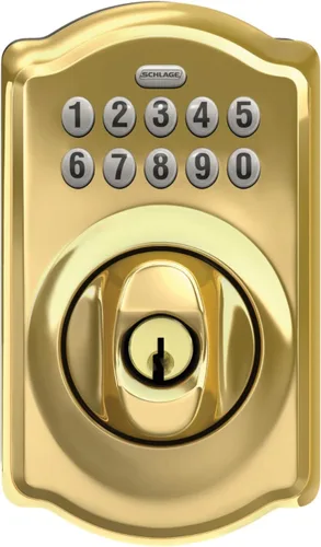 Miniatura 6 de Schlage - Cerrojo de seguridad Camelot BE365 CAM 505 con teclado, cerradura de entrada electrónica sin llave, latón brillante Bright Brass