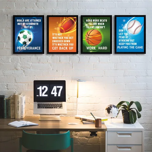 Miniatura 4 de Póster deportivo de frases motivacionales, cita deportiva, inspiradora, arte de baloncesto, fútbol, béisbol, fútbol, para dormitorio, sala