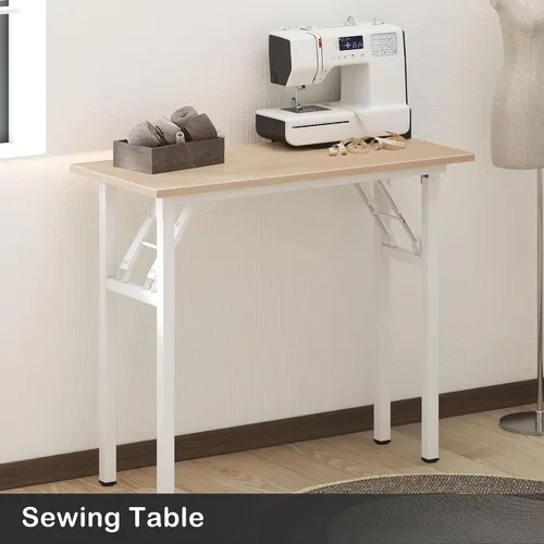 Miniatura 4 de Need AC5AW - Escritorio pequeño plegable, resistente y robusto para computadora, oficina en casa, dormitorios y espacios pequeños, no requiere Roble