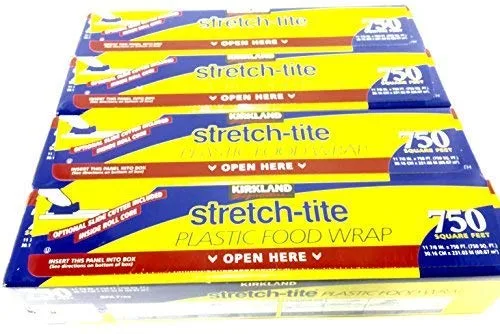 Miniatura 3 de Kirkland Signature Stretch Tite - Paquete de 4 envolturas de plástico para alimentos de 11 7/8 pulgadas x 750 pies.