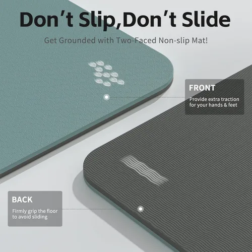 Miniatura 3 de PAIDU Yoga Mat 8mm Super Thick TPE Fitness Mat SGS Certified Non-Slip, Odorless & Tear-Resistant Unisex with Strap for Yoga, Pilates, Verde