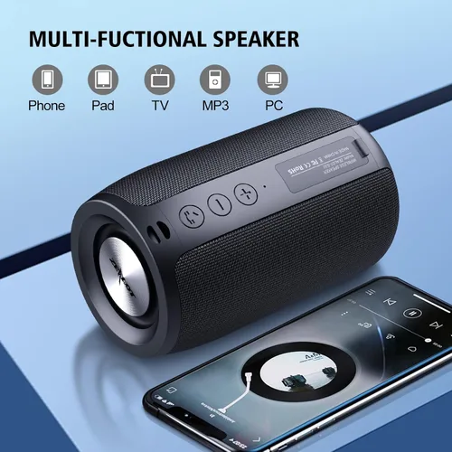 Miniatura 4 de ZEALOT Altavoces Bluetooth portátiles, altavoz inalámbrico, S32 Samll altavoz al aire libre, impermeable IPX5, emparejamiento Camuflaje