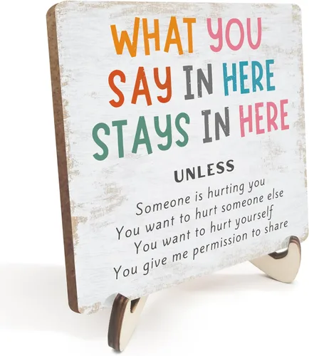 Miniatura 6 de Decoración inspiradora de oficina y trabajo, decoración rústica de madera para escritorio, regalos de salud mental, terapia, regalos de CannotControl