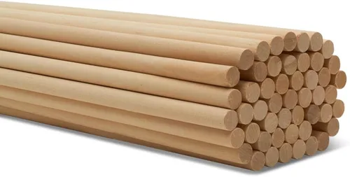 Miniatura 10 de Varillas de madera para tacos - Cañas de madera Palos de madera dura sin acabado de 3/4 x 48 pulgadas para manualidades y bricolaje - 10 piezas