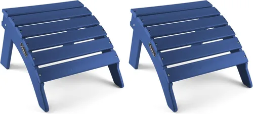 Miniatura 11 de FUNBERRY Otomana Adirondack plegable, HDPE para todo tipo de clima, reposapiés de patio de fácil almacenamiento, otomanas y reposapiés para Gris