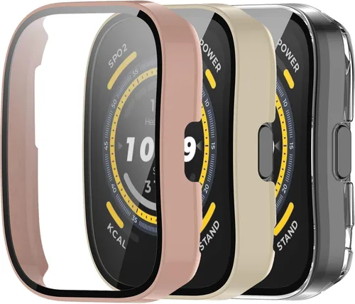 Miniatura 8 de Protector de pantalla diseñado para Amazfit Bip 5 con película de vidrio templado, parachoques de policarbonato duro, cubierta completa, accesorios