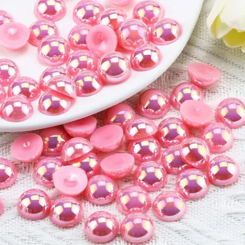 Miniatura 84 de 1500 PIEZAS 4mm Perlas Blancas de Media Parte Plana para Manualidades Joyería Álbum de Recortes Decoración de Uñas, Perlas de Parte Plana para Blanco