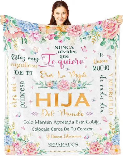 Nicetous Regalo para Mi Hija, Dia de Las Madres Regalos, Regalos para Hija en Español, Regalos para Hijas, Manta/Cobija para Mi Hija en Español