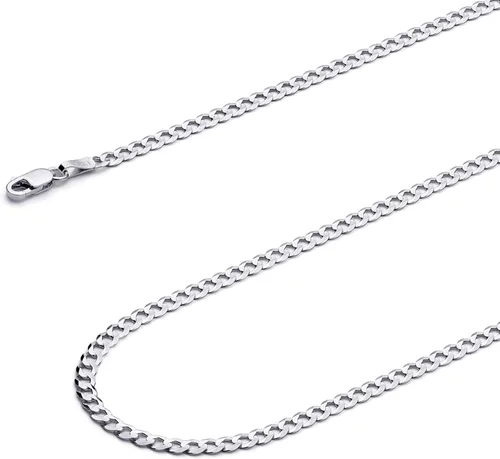 Miniatura 21 de Collar de cadena cóncava cubana cubana de 14 quilates, amarillo/blanco/oro de dos tonos, 0.551 in, 0.472 in, 0.374 in, 0.315 in, 0.276 in, 0.236 in