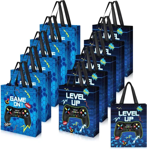 Sweetude 30 piezas de bolsa de regalo para videojuegos con asa, suministros para fiestas de juegos reutilizables, bolsas de no golosinas de juego, 2