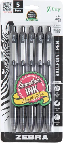 Miniatura 11 de Bolígrafo Zebra Pen Z-Grip retráctil, punta media, 1.0 mm, varios colores - 5
