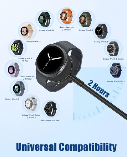 Miniatura 5 de Cargador 2 en 1 para Samsung Galaxy Watch y teléfono, carga rápida USB-C de 25 W, compatible con Galaxy Watch 8/7/Ultra/6/5/4/3/Active2/1 y Negro