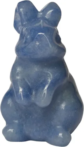 Miniatura 8 de Estatua de conejo tallada a mano de jade amarillo natural, cristales de 1.5 pulgadas y piedras curativas