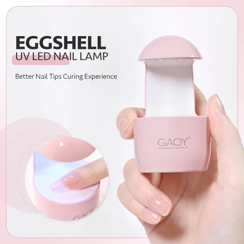 Miniatura 2 de GAOY Mini luz UV para uñas de gel, pequeña luz de curado, lámpara LED de cáscara de huevo, secado rápido, rosa