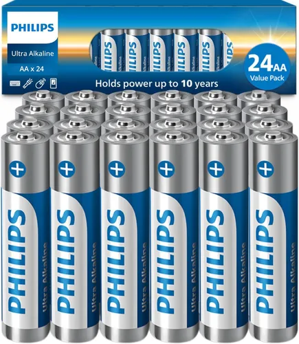 Miniatura 14 de PHILIPS Paquete de 12 pilas AA Batería doble A ultra alcalina de 1.5 V 132% más de potencia que el estándar de la industria Larga duración