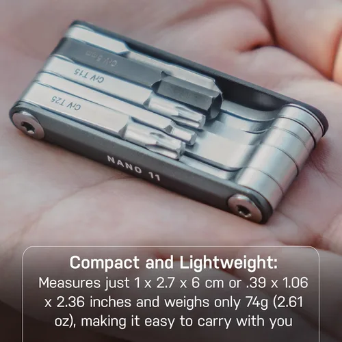 Miniatura 5 de Topeak Nano 11 Multiherramienta – Herramienta compacta de alta calidad mecanizada CNC para bicicleta con 11 funciones, cuerpo de aluminio 7075