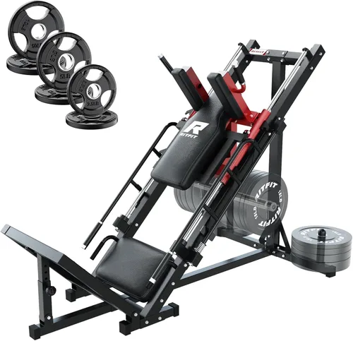 RitFit Leg Press Hack Squat Machine, Professional Adjustable Leg Press Machine for Home Gym with Linear Bearing, Full Lower Body Workout with Weight