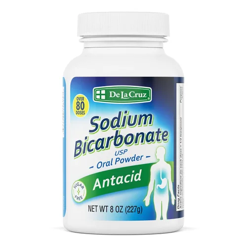 De La Cruz Polvo de Bicarbonato de Sodio Puro 8 OZ. – Soda para hornear y polvo para hornear sin aluminio, antiácido para acidez estomacal e