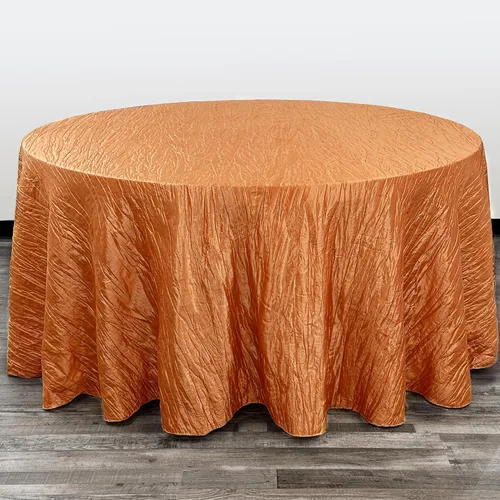 Miniatura 11 de Your Chair Covers - Mantel redondo de tafetán arrugado de 132 pulgadas - Mantel de comedor color champán, brillante aplastado para bodas, fiestas