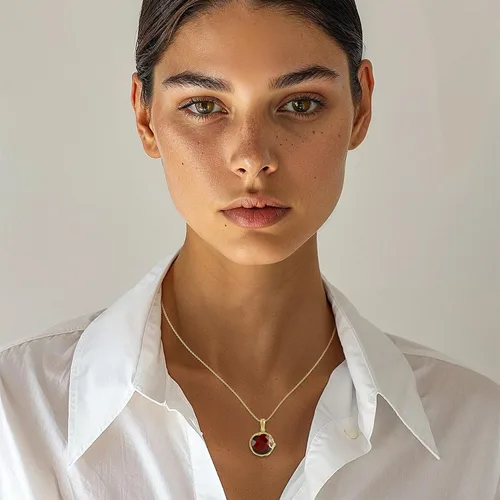 Miniatura 2 de Collar de piedras preciosas chapado en oro de 14 quilates para mujer, collares de oro de 14 quilates para mujer, oro sobre plata esterlina 925