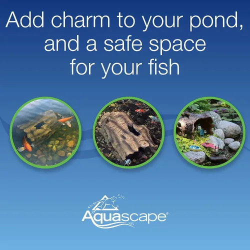 Miniatura 2 de Aquascape Cueva de peces de troncos falsos, control de depredadores y refugio decorativo para koi y peces, estanques, acuarios y terrarios, 78324