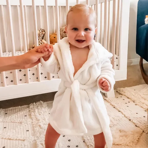 Miniatura 5 de M&G House Accesorios de fotografía para recién nacidos, trajes de baño para sesión de fotos de bebé, bata de baño para niña, 04 Blanco (6-13 Meses)