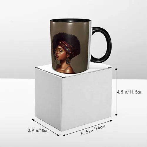 Miniatura 6 de Taza de café, taza de té para mujeres y niñas, taza de diseño único, perfecta para regalos, mujeres afroamericanas afro