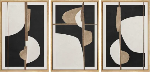 Miniatura 78 de SIGNFORD Impresión en Lienzo Enmarcado Conjunto de Arte de Pared Arte Abstracto Terroso en Tonos Marrón Profundo y Beige Arte Moderno Decorativo