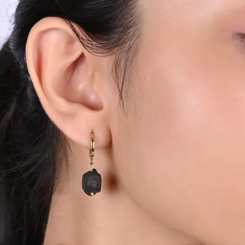 Miniatura 4 de Gempires Handmade Gemstone Hoop Earrings Raw Crystal Dangle Jewelry Hypoallergenic Gold Plated Lightweight Elegant Jewelry Gifts For Women