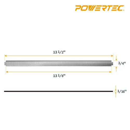 Miniatura 4 de POWERTEC Cuchillas cepilladoras de 13 pulgadas para cepilladora Ryobi AP1301, repuesto para cuchillos cepilladores AC8630, juego de 2 (12826)