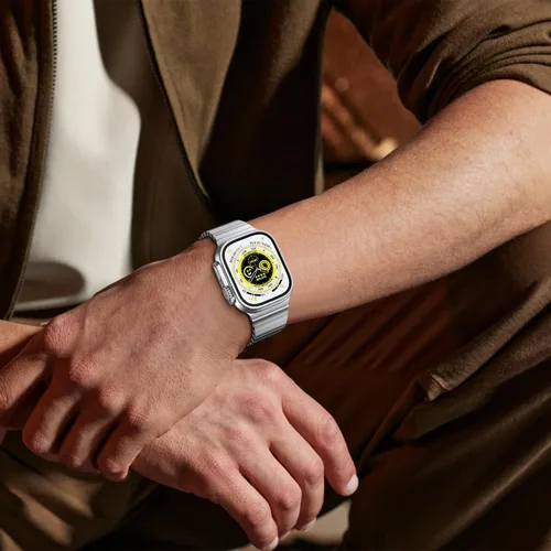 Miniatura 8 de NotoCity Compatible con Apple Watch Ultra 2/Ultra de 1.929 in 1.772 in 1.732 in 1.654 in, correa de metal de titanio para hombres con cierre