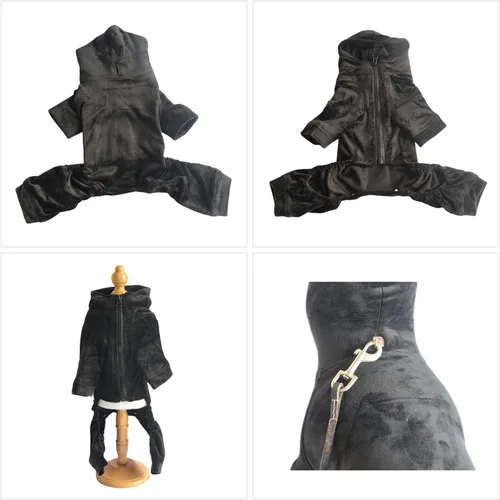Miniatura 3 de Pijamas para perros, overoles para mascotas, pijamas para todas las estaciones, sudaderas de terciopelo para perros de 4 patas y cuatro pies