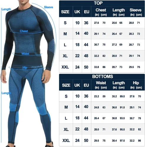 Miniatura 6 de UNIQUEBELLA - Ropa interior térmica para hombre con calzoncillos largos y forro polar de secado rápido y capa de base térmica