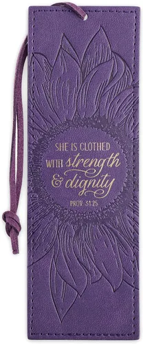 Miniatura 33 de Christian Art Gifts - Marcapáginas premium de piel sintética vegana con escritura bíblica para mujeres: Cuando ella habla - Proverbios 31:26, Marrón