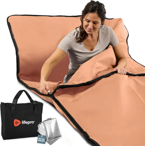 Miniatura 12 de Manta de sauna infrarroja LifePro para desintoxicación y relajación – Sauna portátil de infrarrojos lejanos para el hogar para desintoxicación