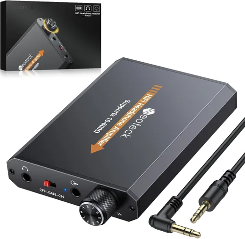 Miniatura 9 de Neoteck Amplificador Portátil de Auriculares de 3.5mm con Interruptor de Ganancia de Dos Etapas, 16-300 Ohm, Superficie Mate de Aluminio