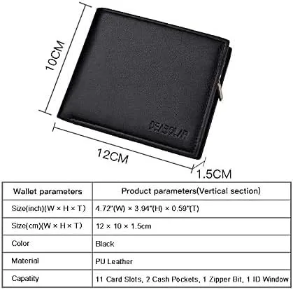Miniatura 4 de Personalizado para hombre nombre monedero texto personalizado grabado plegable cartera de cuero