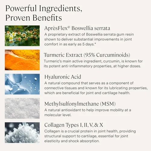 Miniatura 4 de Stonehenge Health Suplemento dinámico para la salud articular – Apoyo de acción rápida con AprèsFlex® Boswellia, MSM, colágeno multitipo, cúrcuma