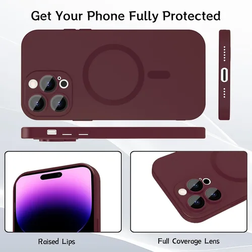 Miniatura 4 de ankofave Funda magnética para iPhone 12 Pro Max para mujer, a prueba de golpes, diseño metálico de lujo mate con protector completo de lente